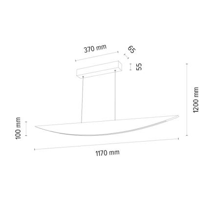 Candelabro suspenso LED com regulação DUBAI LED/14W/230V carvalho – FSC certificado