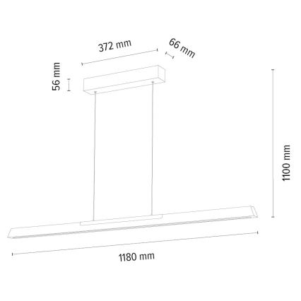 Candelabro suspenso LED com regulação JONAS LED/16,5W/230V carvalho – FSC certificado
