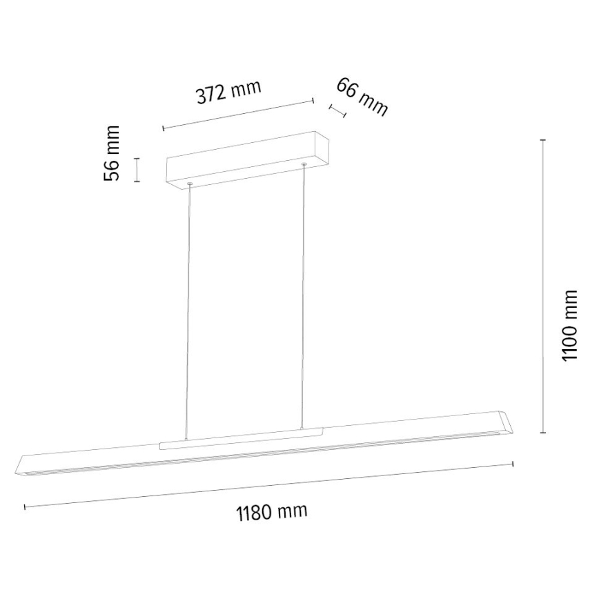 Candelabro suspenso LED com regulação JONAS LED/16,5W/230V carvalho – FSC certificado