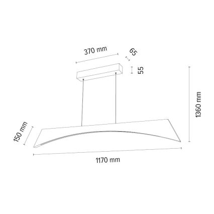 Candelabro suspenso LED com regulação ZIAD LED/14W/230V carvalho – FSC certificado
