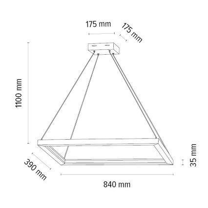 Candelabro suspenso LED com regulação LEGNO LED/31,5W/230V carvalho – FSC certificado