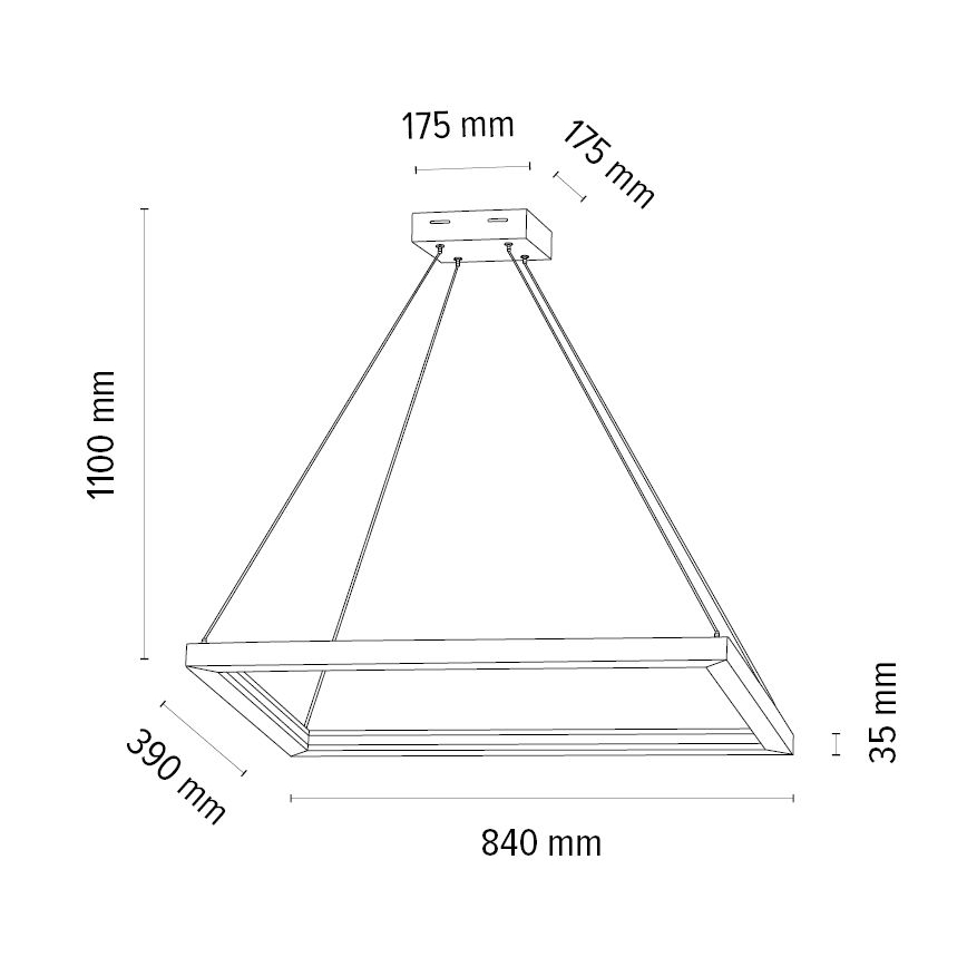 Candelabro suspenso LED com regulação LEGNO LED/31,5W/230V carvalho – FSC certificado