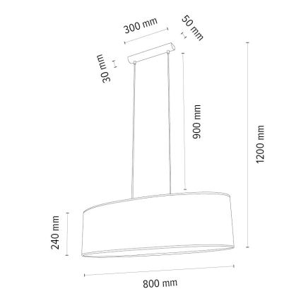 Candelabro suspenso MERCEDES 2xE27/40W/230V branco/carvalho – FSC certificado