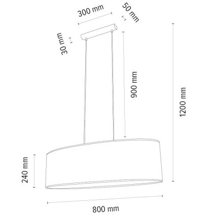 Candelabro suspenso MERCEDES 2xE27/40W/230V castanho/carvalho – FSC certificado