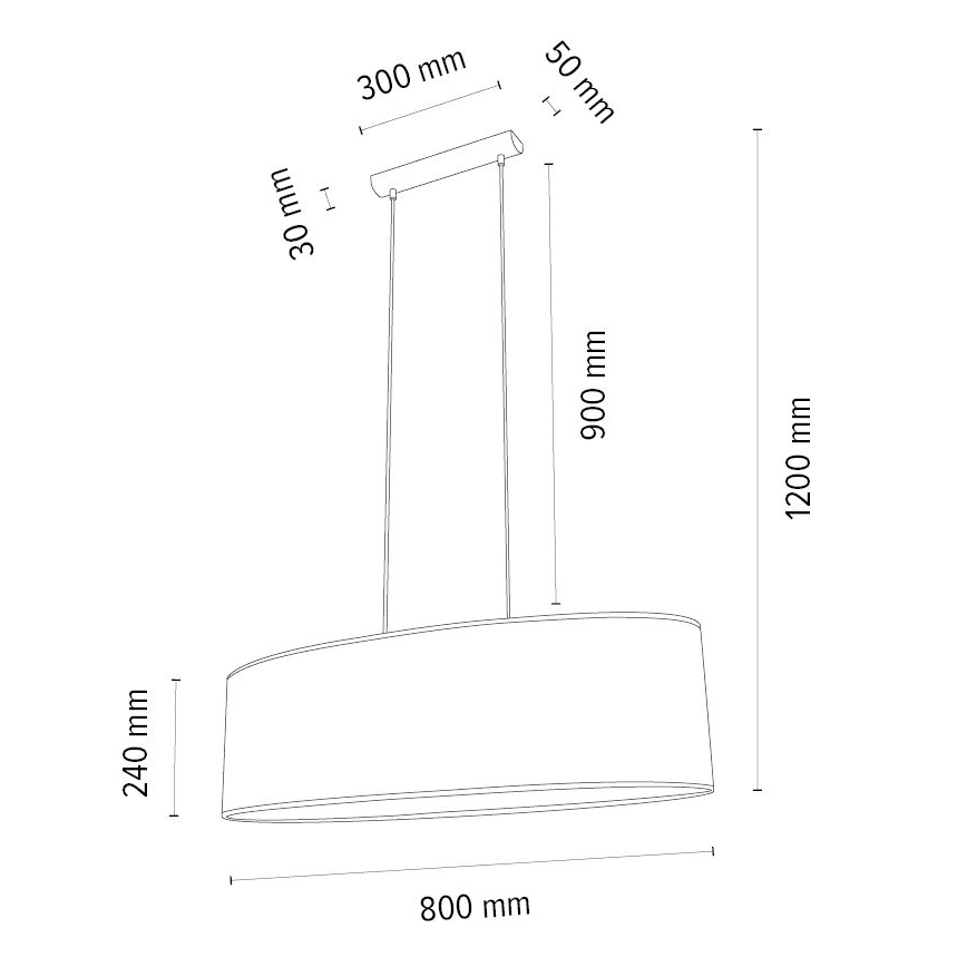 Candelabro suspenso MERCEDES 2xE27/40W/230V castanho/carvalho – FSC certificado