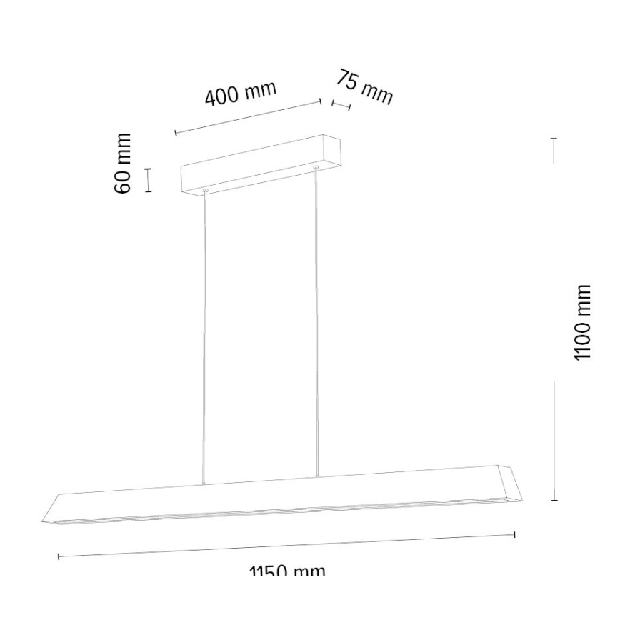 Candelabro suspenso LED com regulação DEROTT 3xLED/14W/230V carvalho – FSC certificado