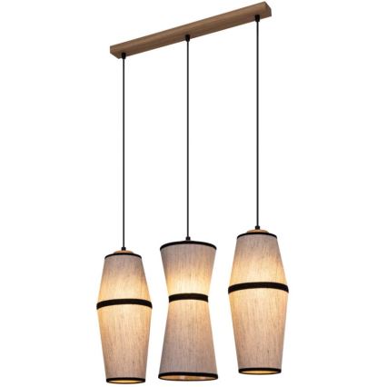 Candelabro suspenso AMIGO 3xE27/25W/230V carvalho – FSC certificado