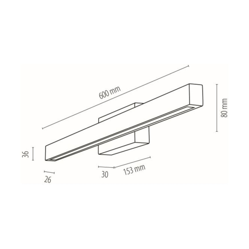 Iluminação de parede de casa de banho LED AQUAVIVA LED/9W/230V 60 cm IP44 carvalho – FSC certificado
