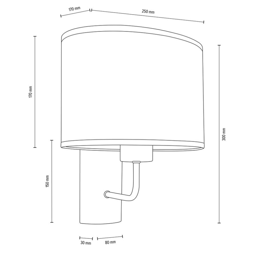 Candeeiro de parede MERCEDES 1xE27/25W/230V branco/carvalho – FSC certificado