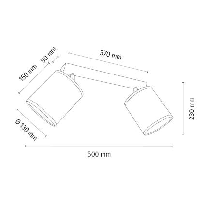 Foco BENITA 2xE27/25W/230V castanho/carvalho – FSC certificado
