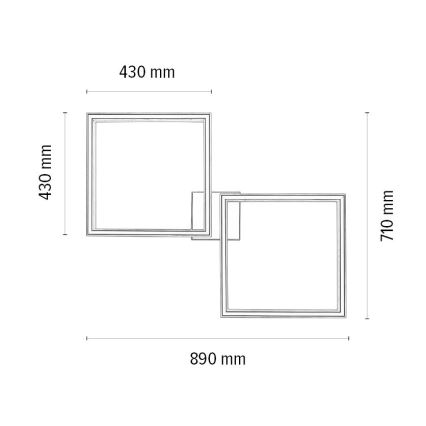 Iluminação de teto LED com regulação RAMME 2xLED/24W/230V carvalho – FSC certificado