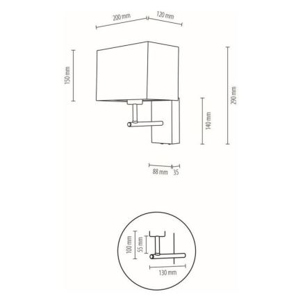 Candeeiro de parede BOHO 1xE27/25W/230V carvalho – FSC certificado