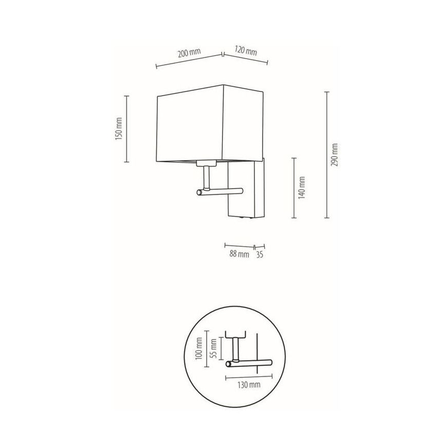Candeeiro de parede BOHO 1xE27/25W/230V carvalho – FSC certificado