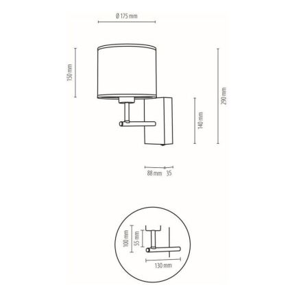 Candeeiro de parede BOHO 1xE27/25W/230V carvalho – FSC certificado