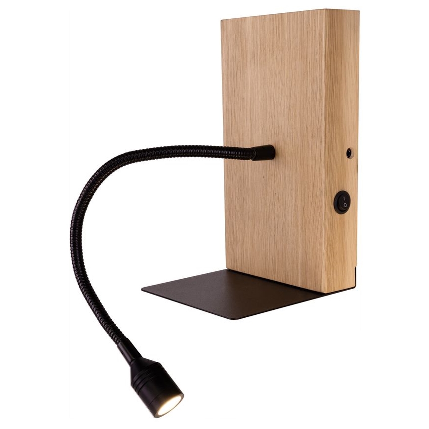 Iluminação de parede LECTOR LED/2,5W/230V USB carvalho – FSC certificado