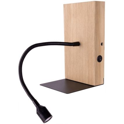 Iluminação de parede LECTOR LED/2,5W/230V USB carvalho – FSC certificado