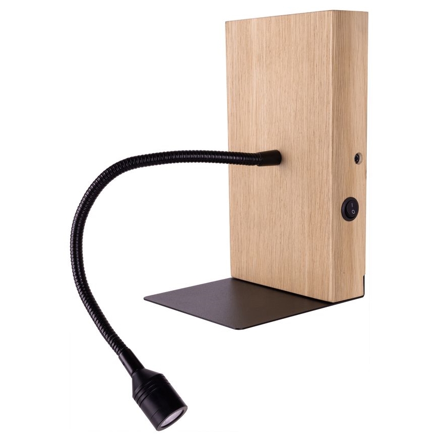 Iluminação de parede LECTOR LED/2,5W/230V USB carvalho – FSC certificado