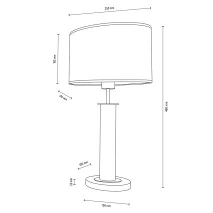 Candeeiro de mesa MERCEDES 1xE27/40W/230V 46 cm creme/carvalho – FSC certificado