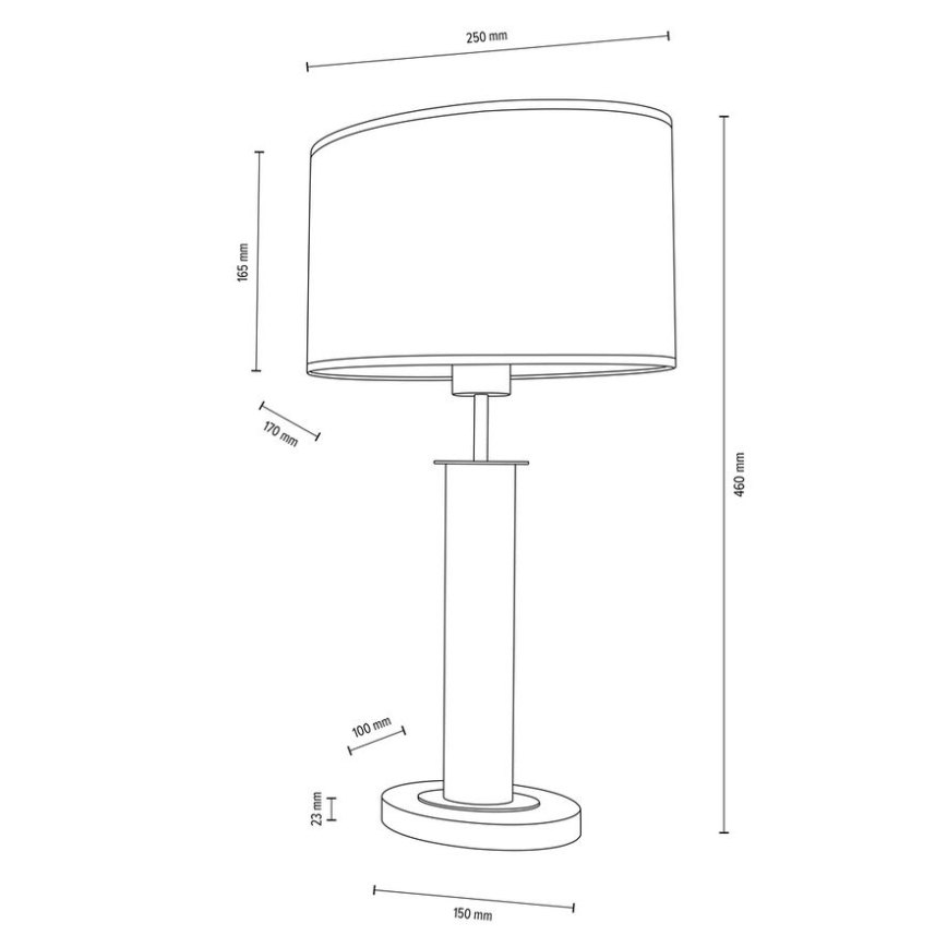 Candeeiro de mesa MERCEDES 1xE27/40W/230V 46 cm creme/carvalho – FSC certificado