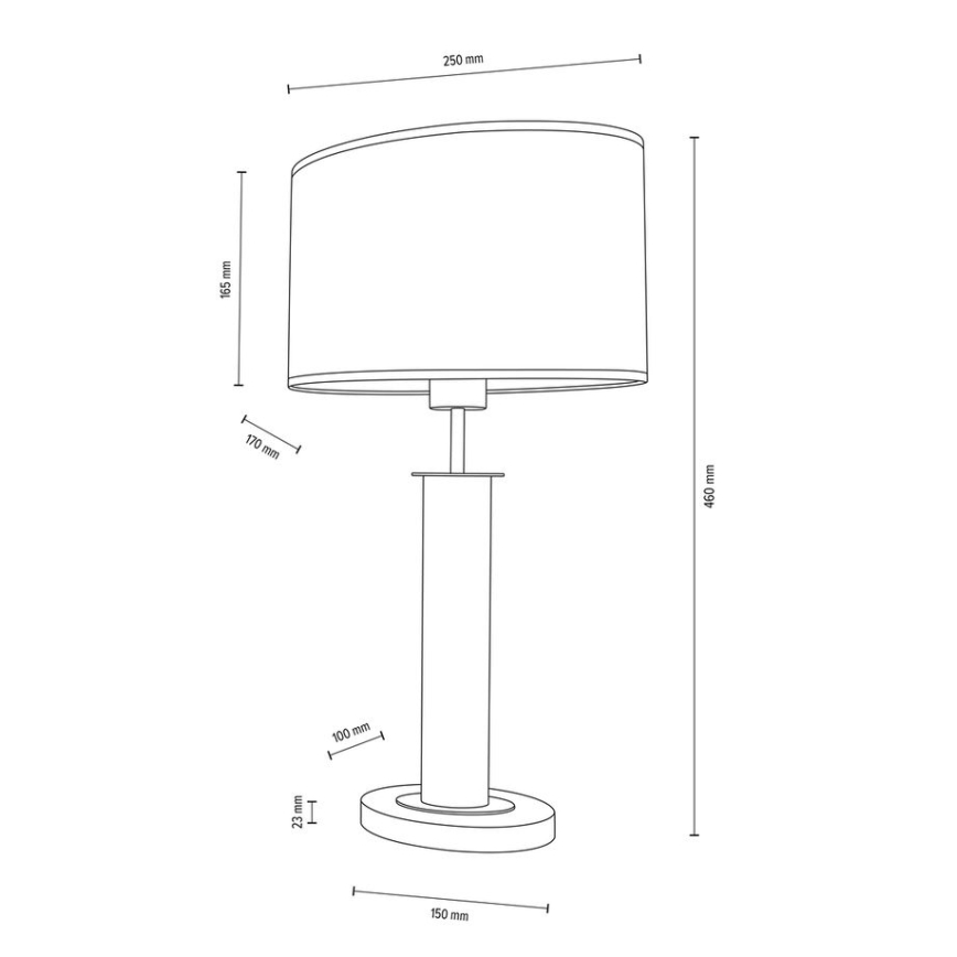 Candeeiro de mesa MERCEDES 1xE27/40W/230V 46 cm branco/carvalho – FSC certificado