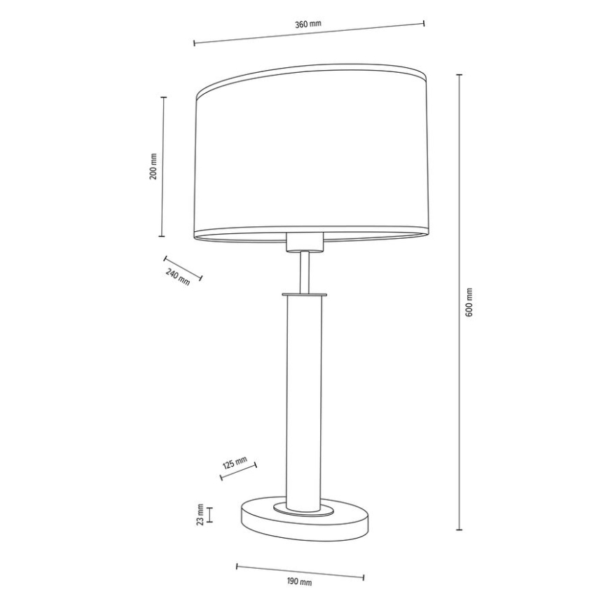 Candeeiro de mesa MERCEDES 1xE27/40W/230V 60 cm creme/carvalho – FSC certificado