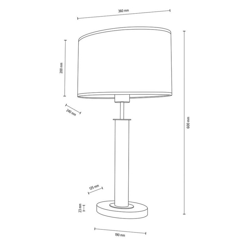 Candeeiro de mesa MERCEDES 1xE27/40W/230V 60 cm branco/carvalho – FSC certificado