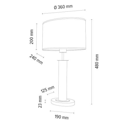 Candeeiro de mesa MERCEDES 1xE27/40W/230V 46 cm castanho/carvalho – FSC certificado