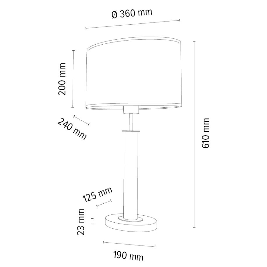 Candeeiro de mesa MERCEDES 1xE27/40W/230V 60 cm castanho/carvalho – FSC certificado
