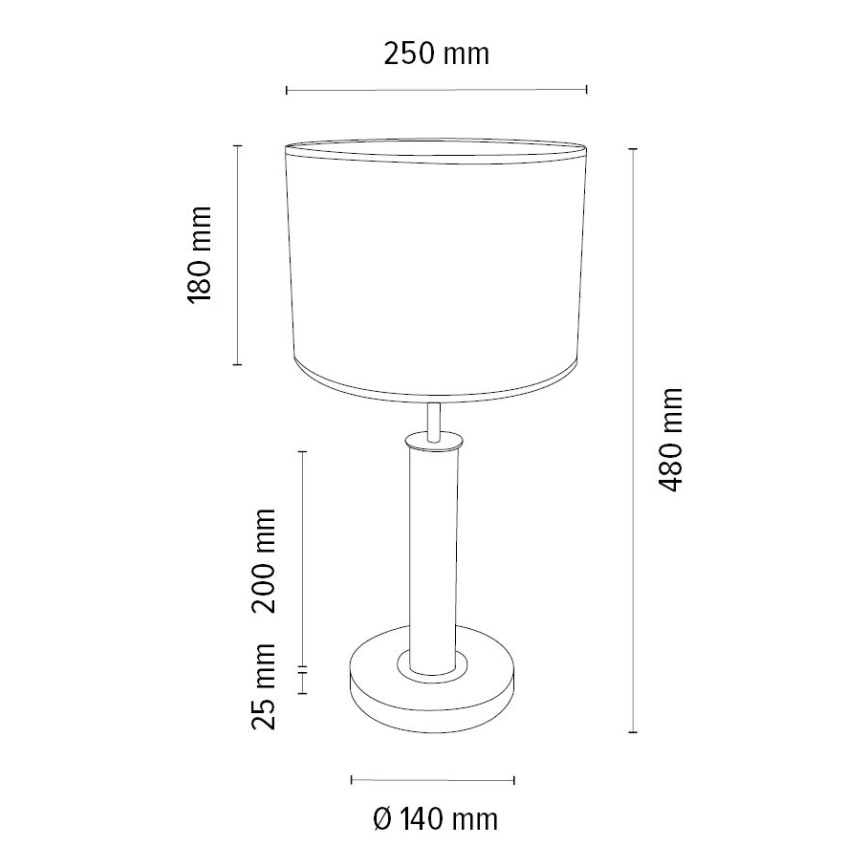 Candeeiro de mesa BENITA 1xE27/60W/230V 48 cm creme/carvalho – FSC certificado