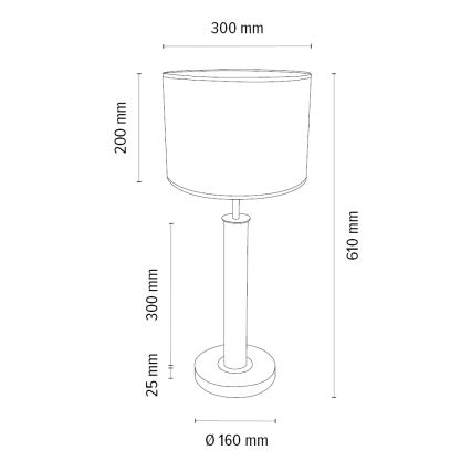 Candeeiro de mesa BENITA 1xE27/60W/230V 61 cm branco/carvalho – FSC certificado