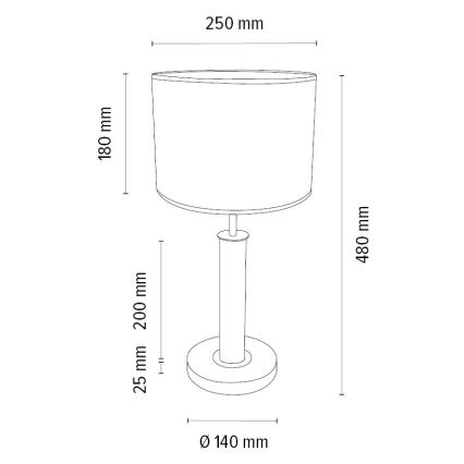 Candeeiro de mesa BENITA 1xE27/60W/230V 48 cm castanho/carvalho – FSC certificado