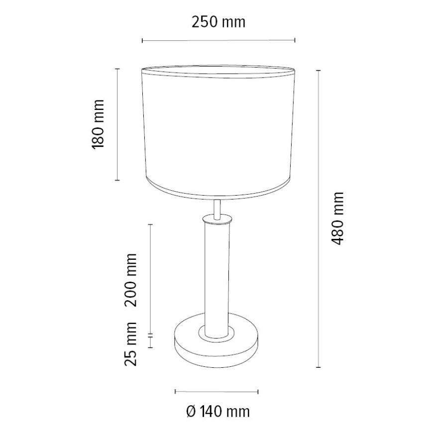 Candeeiro de mesa BENITA 1xE27/60W/230V 48 cm castanho/carvalho – FSC certificado
