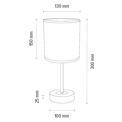 Candeeiro de mesa BENITA 1xE27/60W/230V 30 cm branco/carvalho – FSC certificado