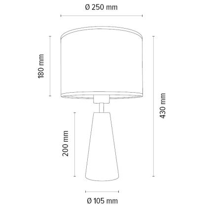 Candeeiro de mesa MERCEDES 1xE27/40W/230V diâmetro 43 cm creme/carvalho – FSC certificado