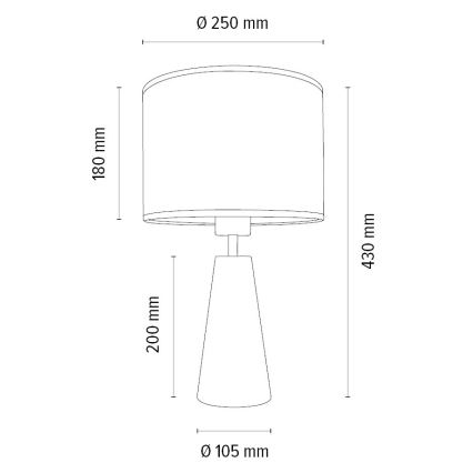 Candeeiro de mesa MERCEDES 1xE27/40W/230V diâmetro 43 cm castanho/carvalho – FSC certificado