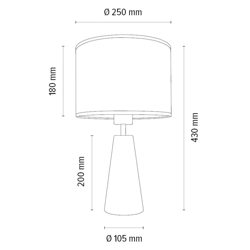 Candeeiro de mesa MERCEDES 1xE27/40W/230V diâmetro 43 cm castanho/carvalho – FSC certificado