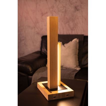Candeeiro de mesa LED com regulação SOHO BLACK LED/10W/230V 45 cm carvalho – FSC certificado