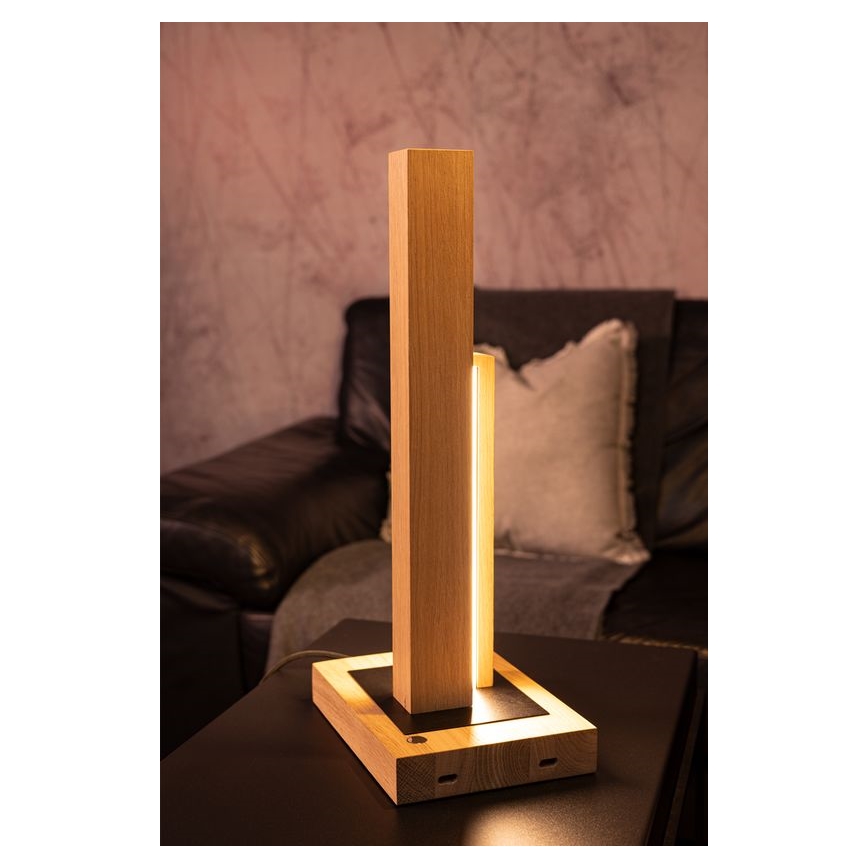 Candeeiro de mesa LED com regulação SOHO BLACK LED/10W/230V 45 cm carvalho – FSC certificado