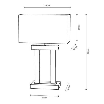 Candeeiro de mesa LED com regulação HAKON 1xE27/40W+2xLED/7,5W/230V 55 cm carvalho – FSC certificado