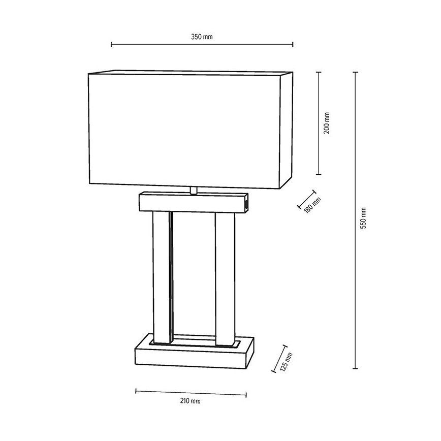 Candeeiro de mesa LED com regulação HAKON 1xE27/40W+2xLED/7,5W/230V 55 cm carvalho – FSC certificado