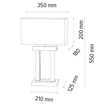 Candeeiro de mesa LED com regulação HAKON 1xE27/40W+ 2xLED/7,5W/230V 55 cm carvalho – FSC certificado