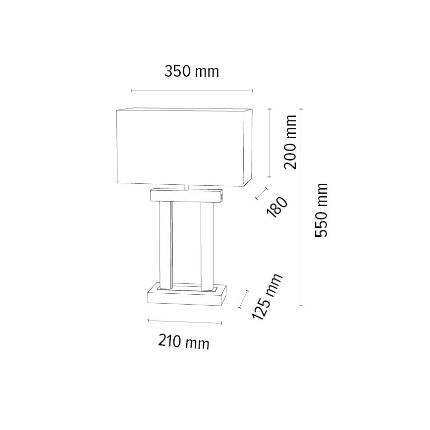 Candeeiro de mesa LED com regulação HAKON 1xE27/40W+ 2xLED/7,5W/230V 55 cm carvalho – FSC certificado
