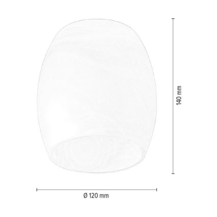 Abajur de substituição para lustre e candeeiro de parede PISA E27 diâmetro 12 cm branco