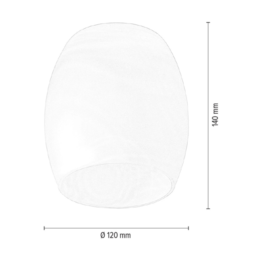 Abajur de substituição para lustre e candeeiro de parede PISA E27 diâmetro 12 cm branco