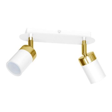 Spot JOKER 2xGU10/25W/230V branco/dourado