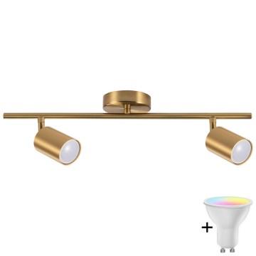 Spot LED RGBW dimerizável GOLDI 2xGU10/6,5W/230V 2700-6500K Wi‑Fi dourado