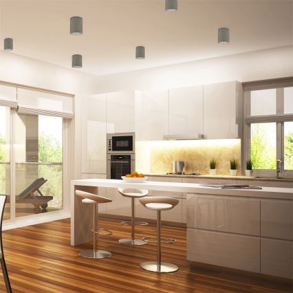 Foco LED RGBW dimerizável JUPITER 1xE27/6,5W/230V 2700-6500K Wi-Fi diâmetro 9,8 cm cinzento