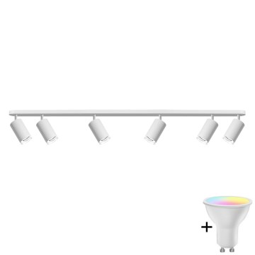 Spot LED RGBW dimerizável para casa de banho TURYN 6xGU10/6,5W/230V 2700-6500K Wi-Fi IP44 branco