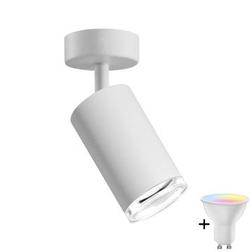 Spot LED RGBW regulável de embutir para casa de banho TURYN 1xGU10/6,5W/230V 2700-6500K Wi-Fi IP44 branco