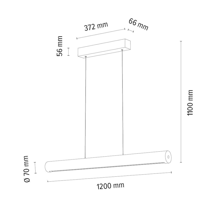 Candeeiro suspenso LED com regulação CONOR LED/34,5W/230V carvalho